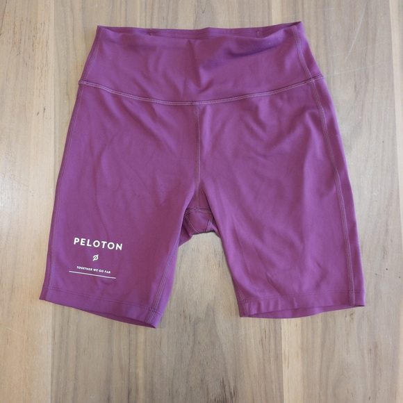 Peloton Pants - Peloton Maroon High-Waisted Biker Shorts – Size S